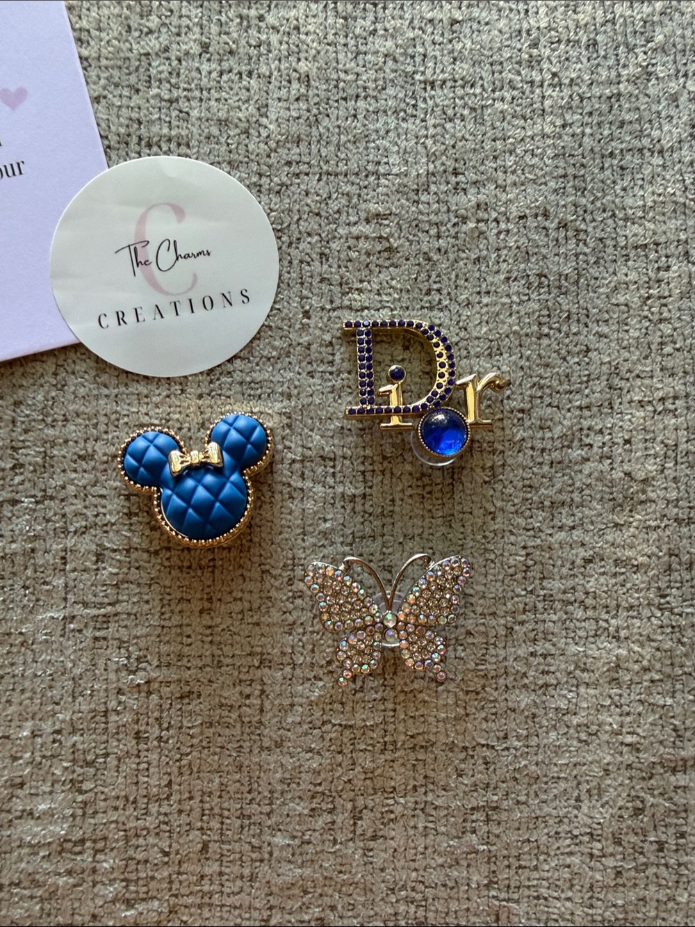 Minnie Mouse’s ,Dior & Butterfly Croc Charms